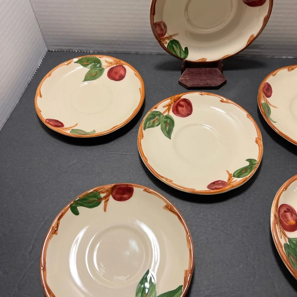 6 Franciscan ware apple pattern vintage saucers‎